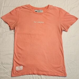 Pink woman's medium Dutch Bros Be Aware tshirt